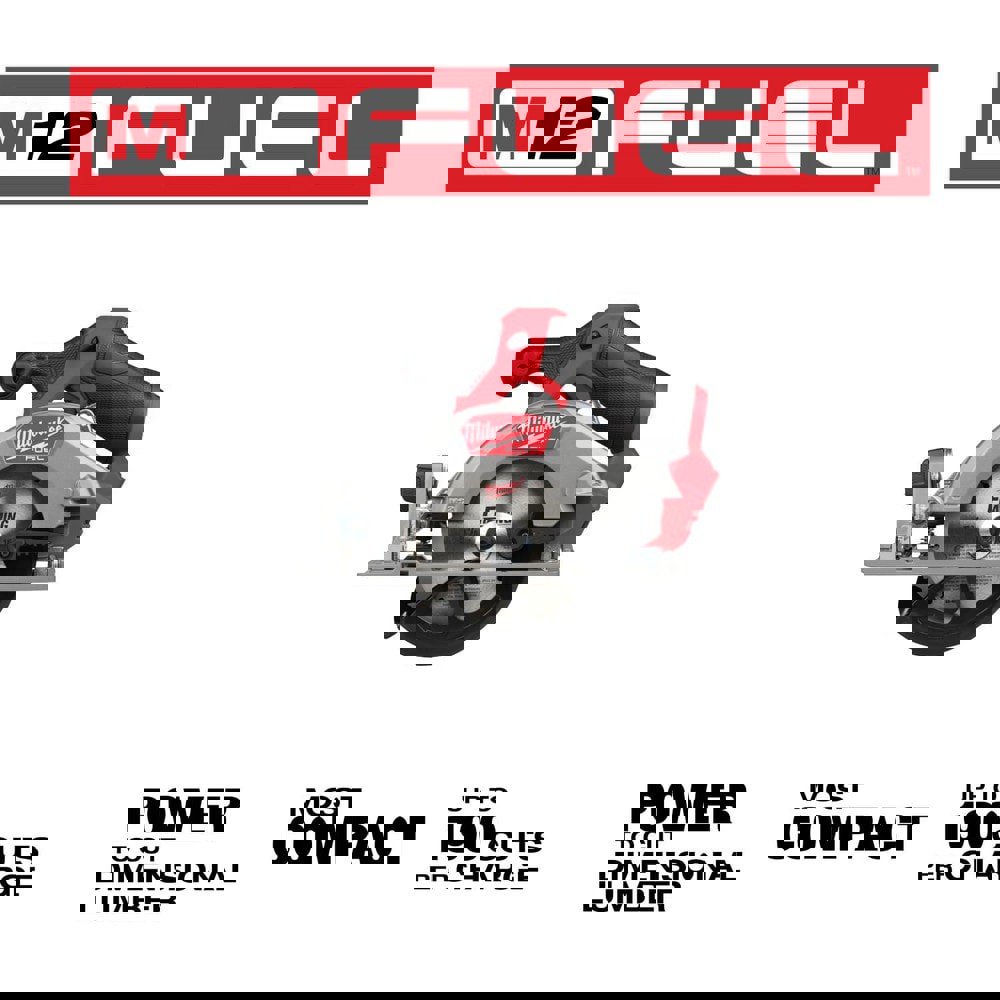 Cordless Circular Saws; Voltage: 12V ; Blade Diameter Compatibility (Inch): 5-3/8 ; Battery Included: No ; Battery Chemistry: Lithium-ion ; Speed (RPM): 3850 ; Maximum Depth of Cut at 45 Degrees (Fractional Inch): 1-3/8